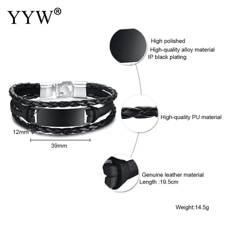 

YYW PU Leather Bracelets 2019 Men Jewelry PU Leather Bangle Men Double Buckle Bracelets Women Best Friend Gift Hot Sale Bangle