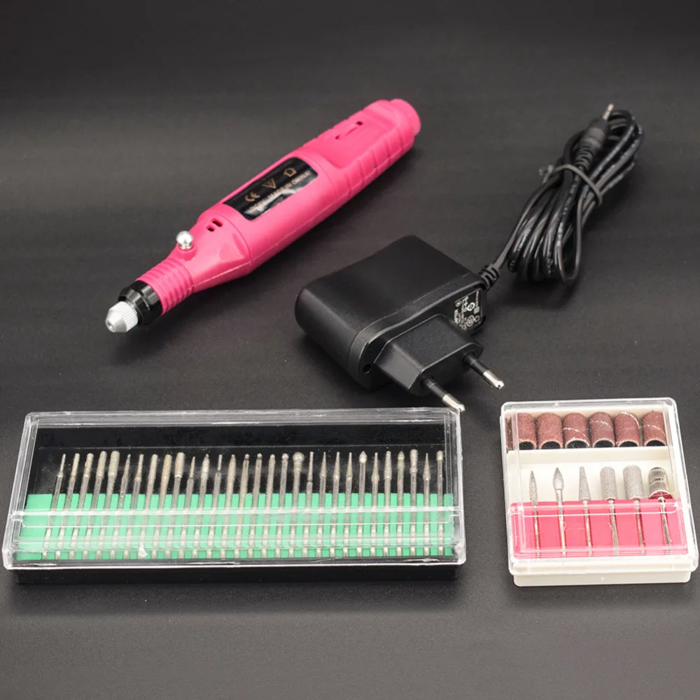 Электрическая мини дрель 20000 ОБ/мин маникюрный аппарат для ногтей ручка с фрезами