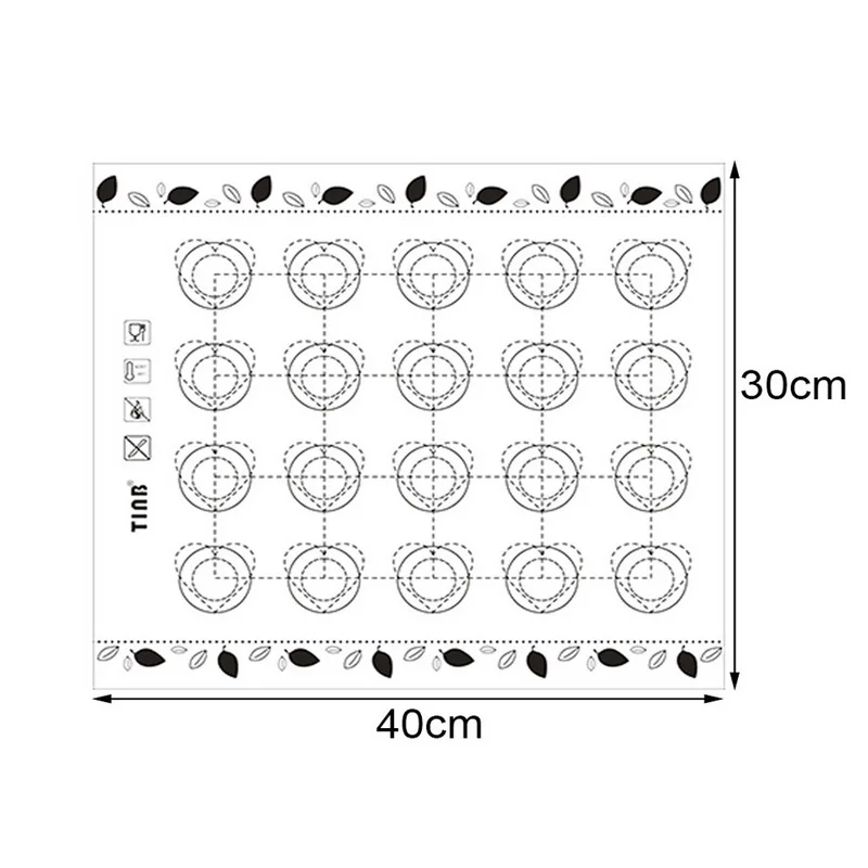 40x30cm black Hifuar силиконовый коврик для выпечки со шкалой Кухня DIY прокатки теста коврик для замеса теста антипригарный кондитерский лист печь подкладка колодки - Цвет: 40x30cm black