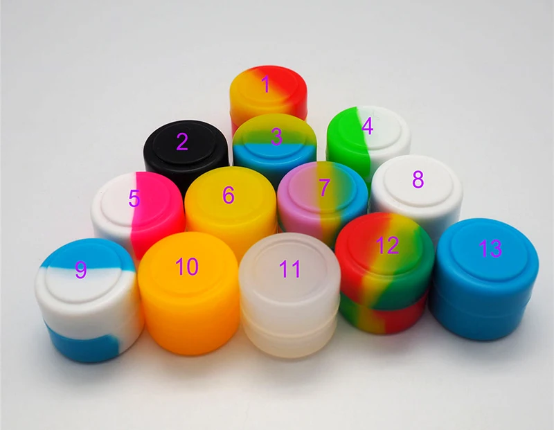 

50Pcs Nonstick Wax Containers Silicone Box Container Non-stick Food Grade Jars Dab Storage Holder For Solid Oil 3ML 5ML 7ML
