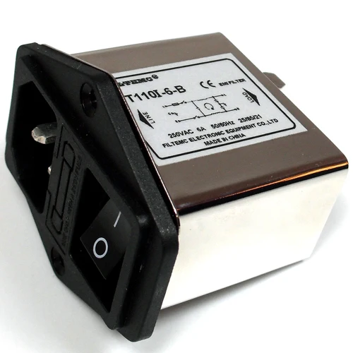 Фильтр источника питания переменного тока с переключателем и предохранитель 6 А