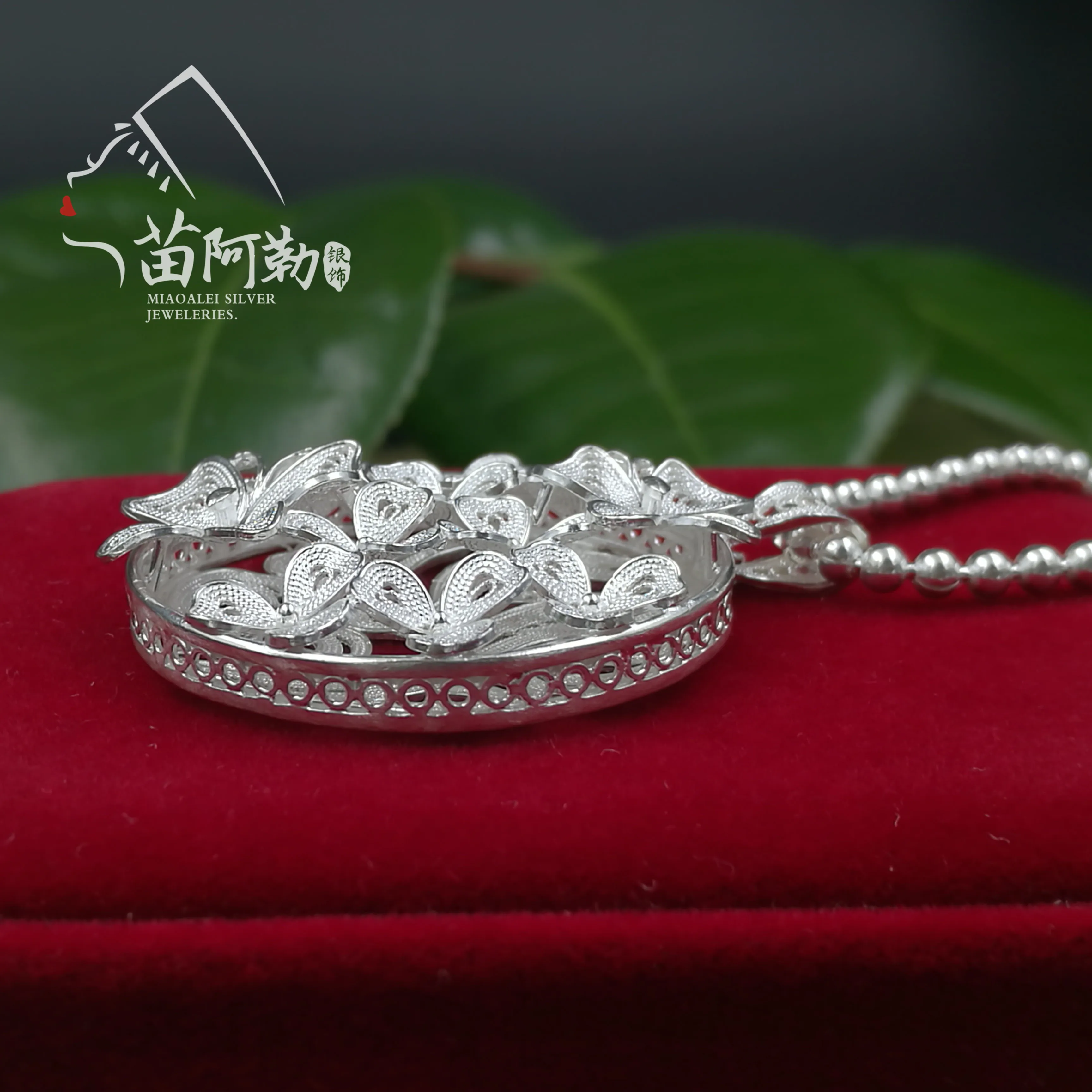 Серебряная подвеска-бабочка цветок с ручным рисунком Летающая бабочка
