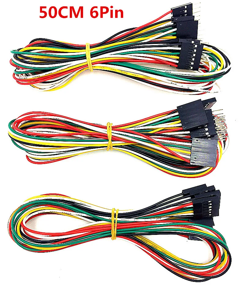 Dupont line 10 шт./лот 50 см 6Pin папа + мама и женщина 2 54 Перемычка мм провод кабель для DIY
