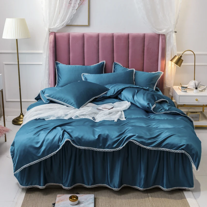 Комплект постельного белья роскошный свадебный комплект из потертого шелка