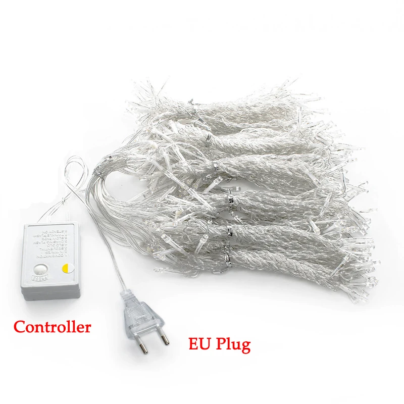 3x3M 304 LED Fairy Light Christmas Garland Curtain Icicle String Lights Wedding Birthday Party Garden New Year Decoration | Лампы и