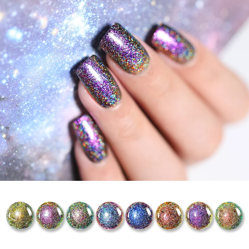 BORN PRETTY Holo лак для ногтей с павлином 6 мл голографический лак для ногтей Блестящий лак для ногтей черная основа необходима