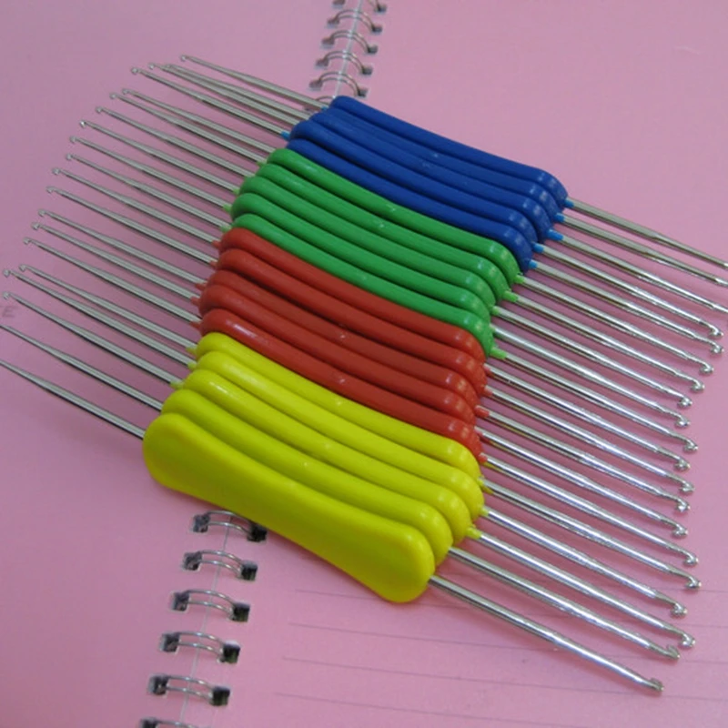 5 шт./лот двусторонние крючки для вязания с пластиковой ручкой швейная игла