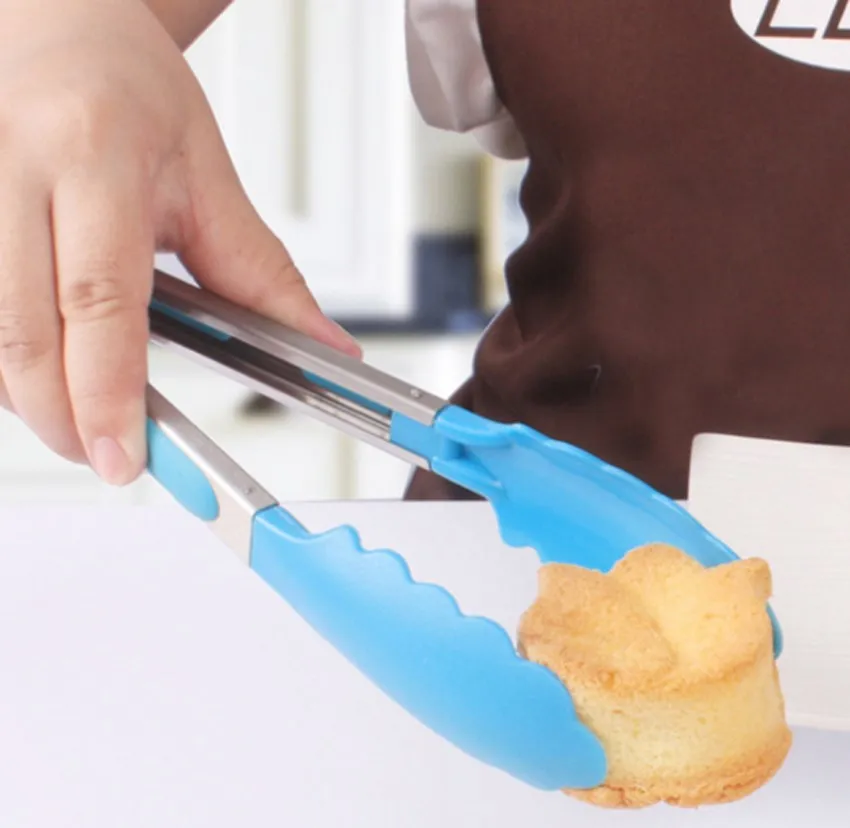 Силиконовые кухонные щипцы для сервировки салата и барбекю из нержавеющей