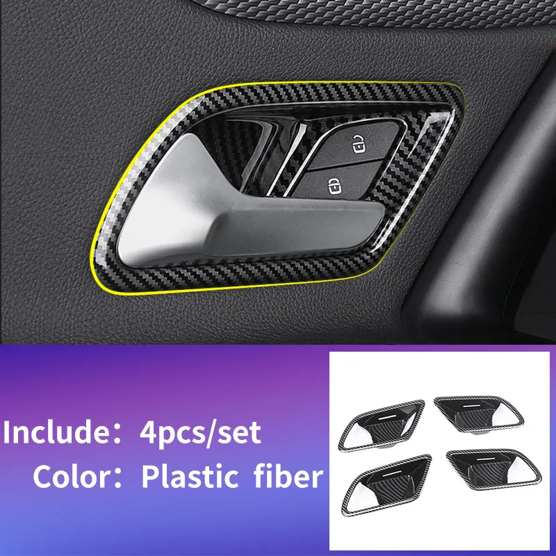 fiber door bowl 4pcs Ручка Накладка двери для Mercedes w177 amg/classe a Mercedes класса a w177 clase планки/a180 Mercedes a класса w177 аксессуары - Название цвета: fiber door bowl 4pcs