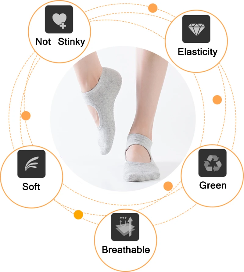CrazyFit профессиональный Йога носки с противоскользящей подошвой с открытым носком с открытой спиной тапочки с хлопковой стелькой; Для женщин Нескользящие тренажерный зал Фитнес для занятий спортом, пилатеса носки