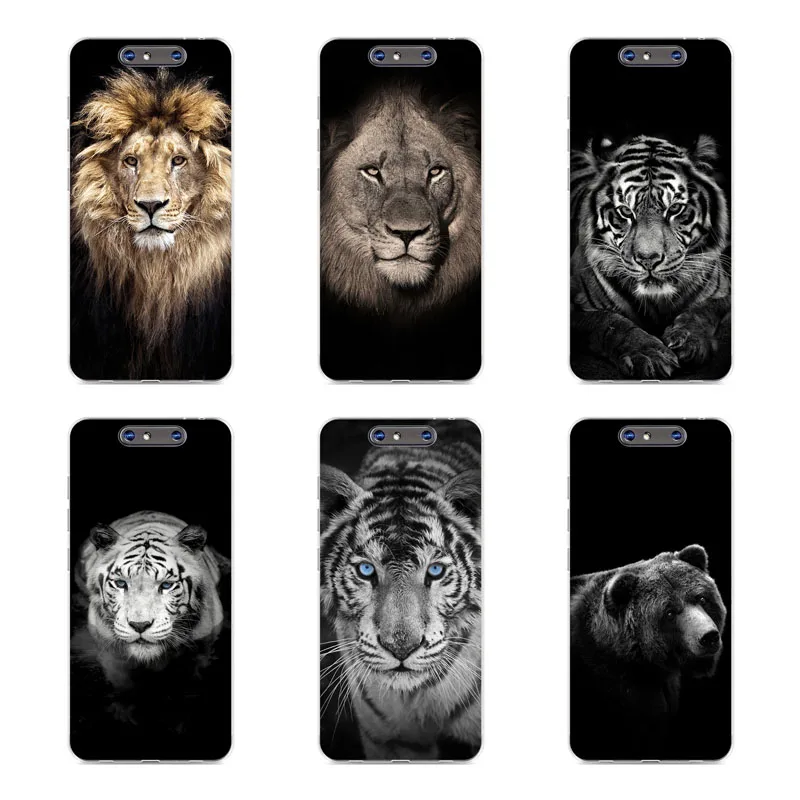 zte blade v8 Case Silicon Tigers lions Painting Soft TPU Back Cover for Protect Phone cases shell |