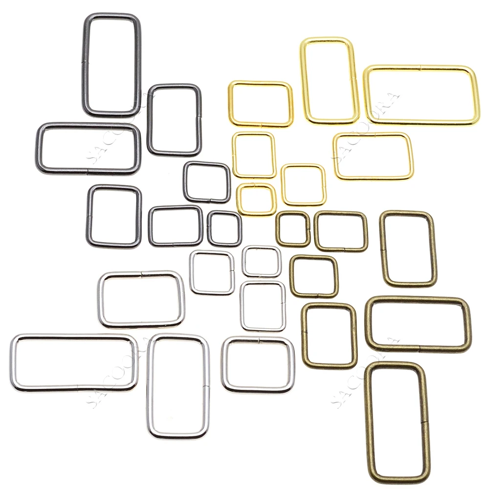 

1000pcs/pack Metal Wire Formed Rectangle Ring Loops for Webbing 10 12 15 20 25 32 38mm