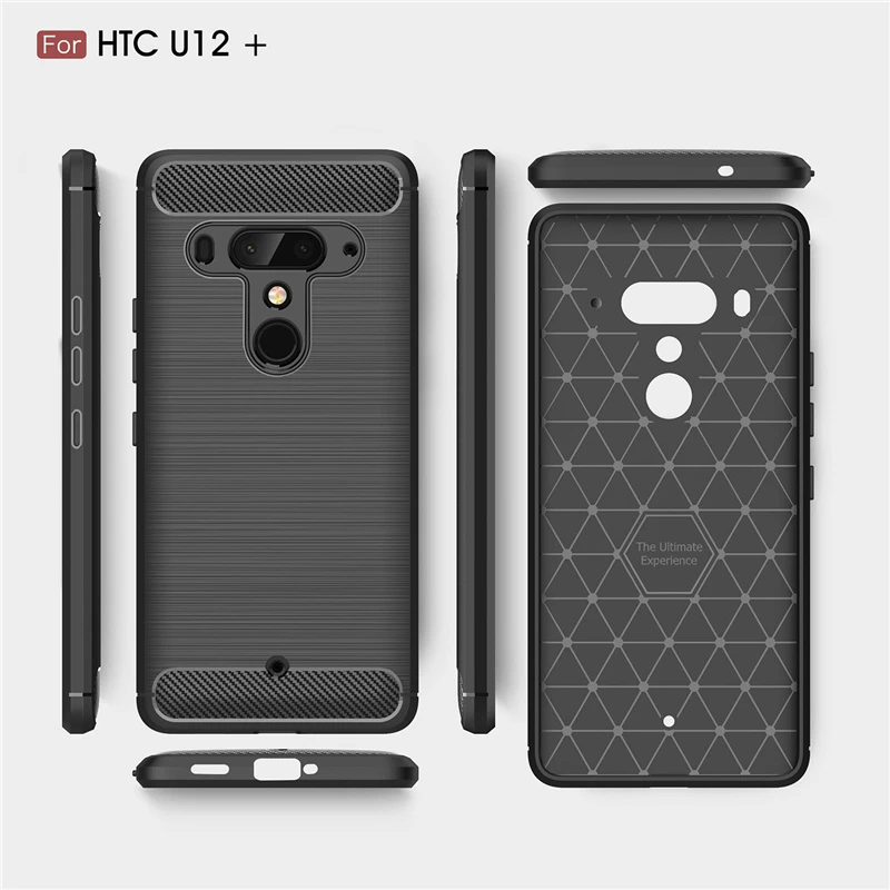 Wolfsay Case For HTC U12 Plus Cover Cases Funda Soft TPU Brush Rugged Armor U 12 + Coque |
