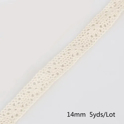 Ivory12 14mm 5 ярдов/партия, белые, черные, бежевые хлопковые кружева, отделка, сделай сам, домашняя одежда, края, обертывание, хлопок, лента, хлопок, материал - Цвет: Ivory12 14mm