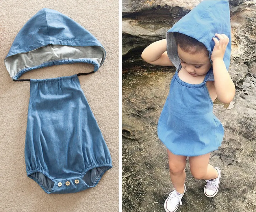 Для младенцев для маленьких девочек и мальчиков джинсовый комбинезон с