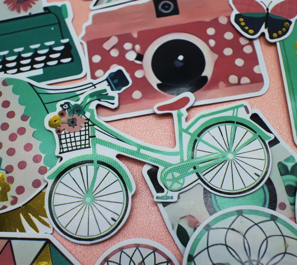 36/33 буквы любовь/пляж/велосипед бумажные наклейки для сделай сам Скрапбукинг