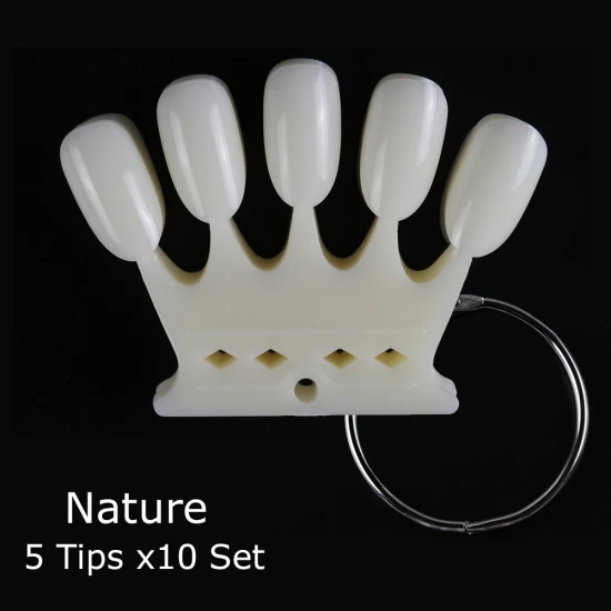 Nature 5x10 шт накладные маникюрные цветные палетки палитра круглая форма практика накладные ногти набор колец Гель-лак маникюрные инструменты#767 - Цвет: Nature