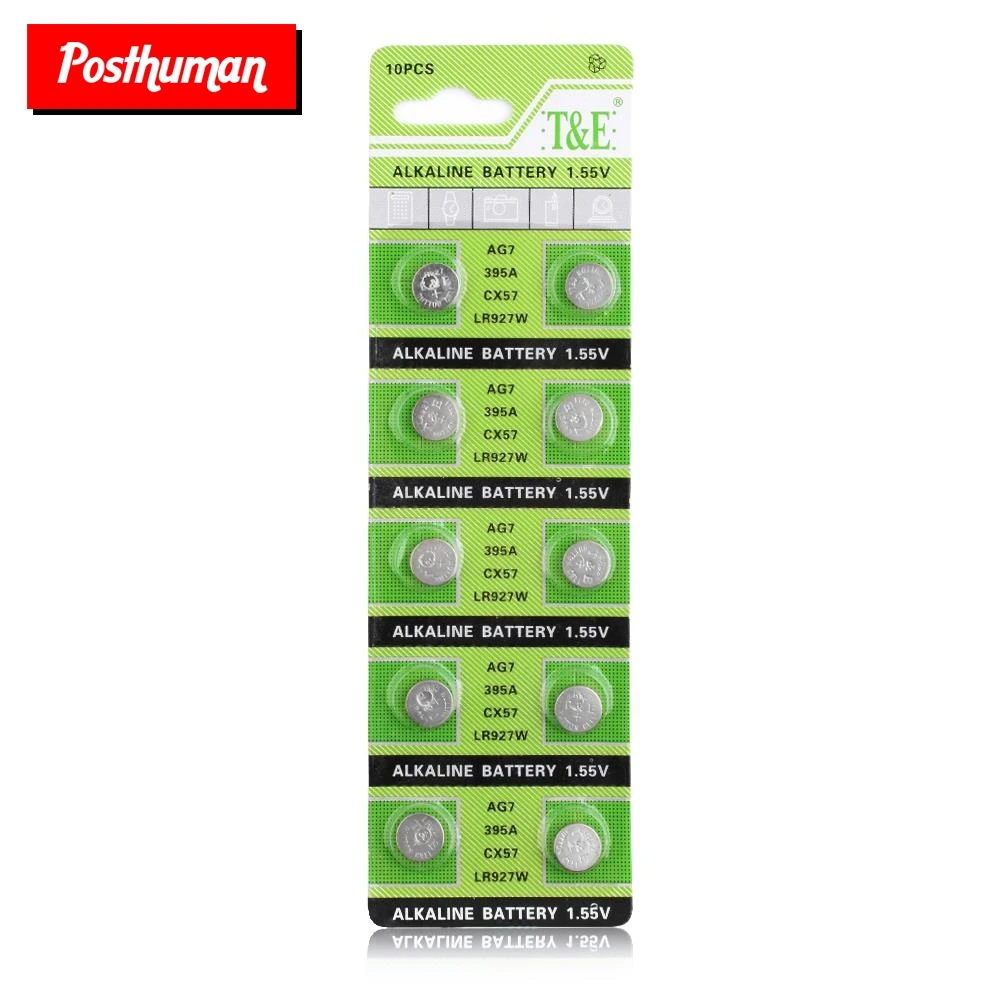 POSTHUMAN Кнопка ячейки 10 шт. 1,5 V 395 SR927SW 399 SR927W LR927 LR927W SP395 SR927 610 AG7 часы Батарея