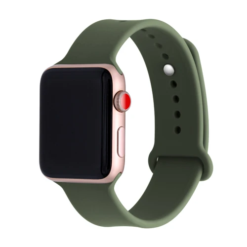 Силиконовый спортивный ремешок для apple watch, ремешок для apple watch 5, 4, 3, ремешок 44 мм, 40 мм, correa Iwatch 5, 42 мм, 38 мм, ремешок для часов, браслет, ремень - Цвет ремешка: Army Green