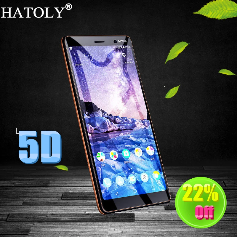 Закаленное 5d-стекло HATOLY для Nokia 7 Plus Защита экрана полноэкранная пленка защитное