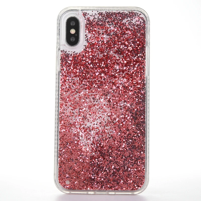 Мода жидкий сыпучий песок с блестками из бисера чехол для телефона iPhone X 10 8 плюс