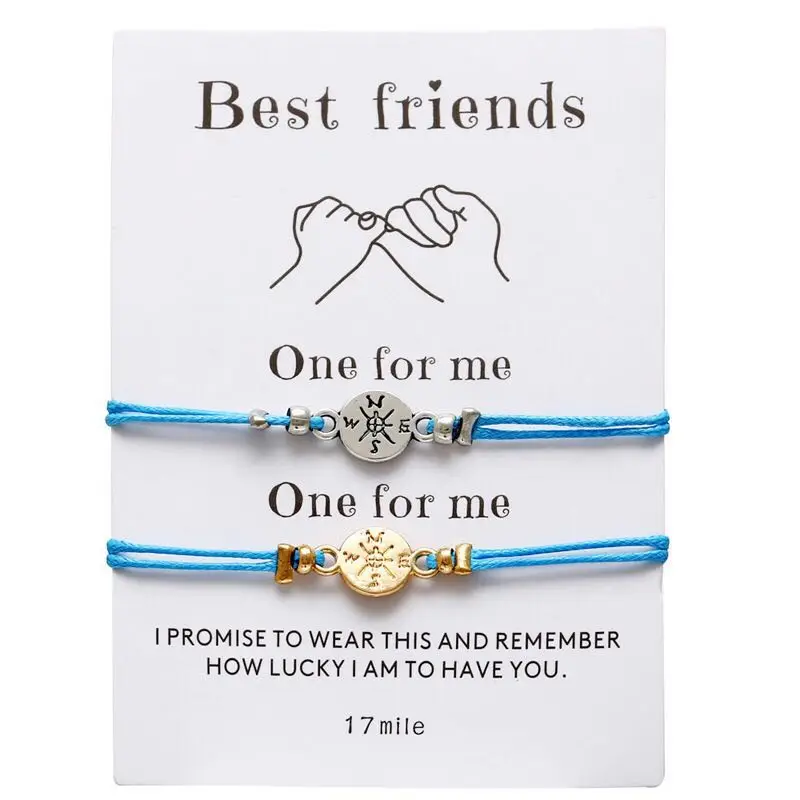 Креативный новый любовный браслет карта набор личности компас Сладкий два