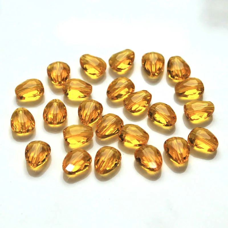 topaz StreBelle AAA модный очаровательный цвет прозрачный кристалл в виде капли бусины 10x8 мм плоское сердце стеклянные бусины, украшения Аксессуары 100 шт - Цвет: topaz