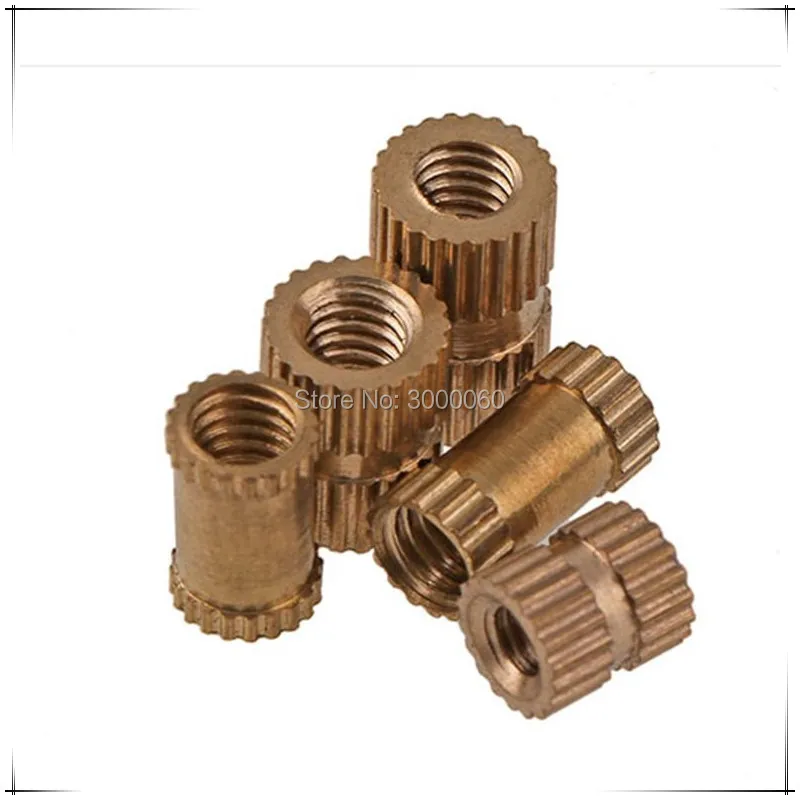 

M3*4mm(OD)*5mm(H) Injection Molding Round Knurled Brass Insert Nuts 500pcs/lot