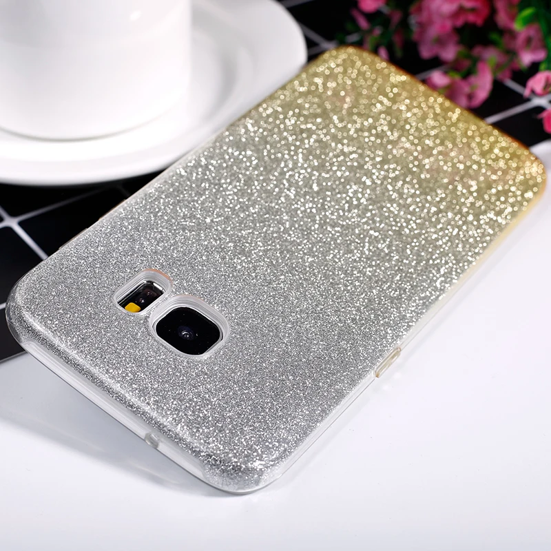 Чехол OLOEY для Samsung Galaxy S6 S7 Edge S8 Plus S5 Note 8 5 4 двухслойный Блестящий Мягкий силиконовый
