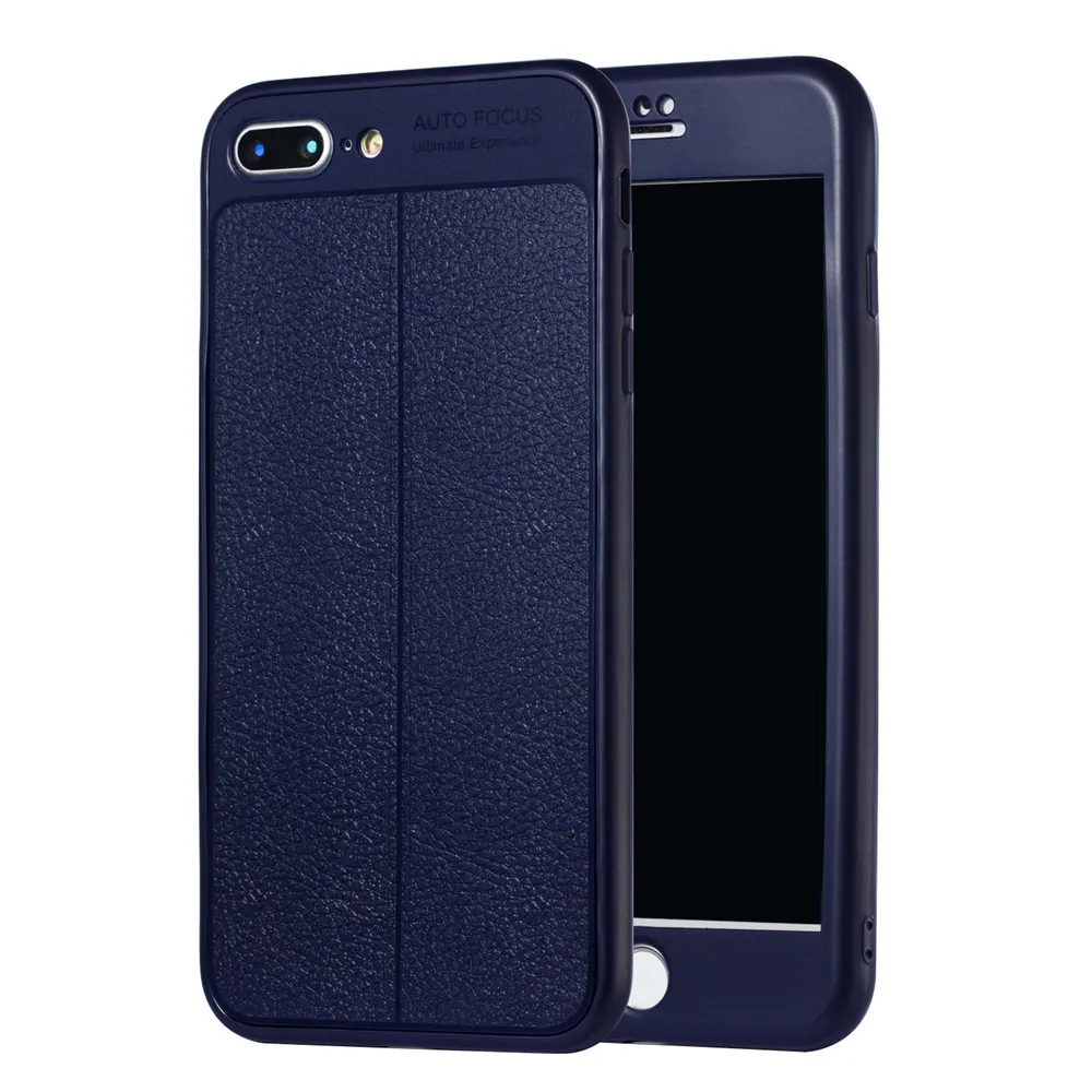 Full Body Phone Cover Front + Rear Coverage for IPhone 7 8 Luxurious 360 Protective Leather Case Plus |