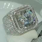 Роскошное классическое винтажное мужское кольцо 95% из галактики, 289 шт., покрытое фианитом, 8 мм, обручальные кольца с бриллиантом для мужчин, Размер 891011