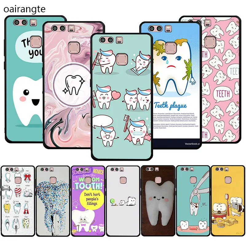 Милый мягкий чехол для телефона с зубами мудрости Huawei P9 P10 P20 30 P40 Pro Max P Lite smart Z Plus