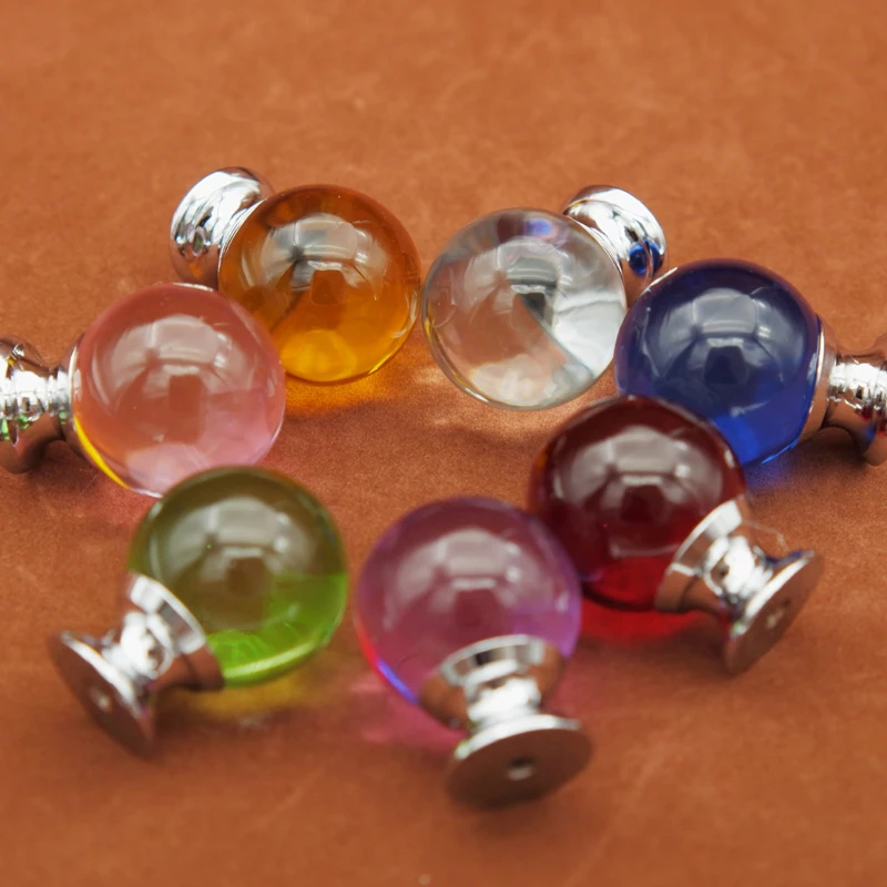 1 шт. Новинка 30 мм Красочный стеклянный шар кухонный шкаф дверная ручка детский