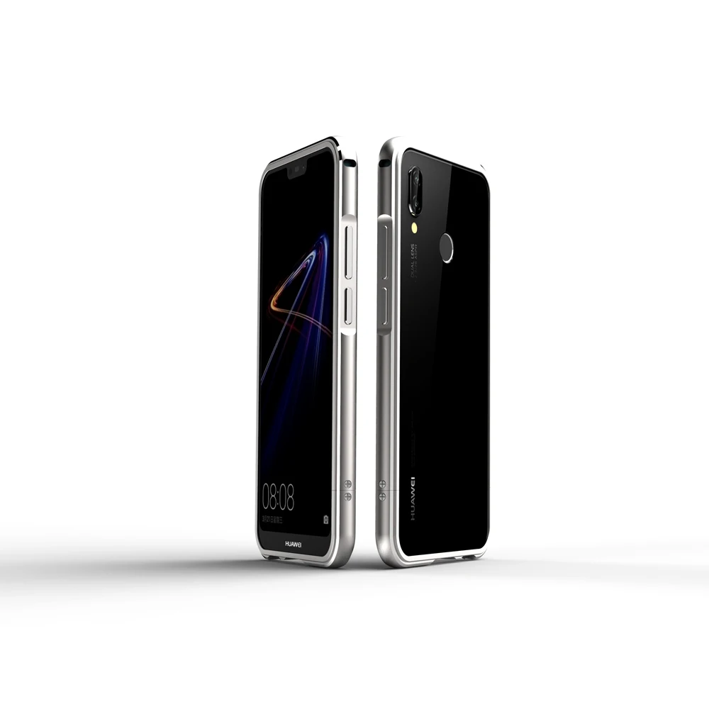 Роскошный противоударный чехол бампер для Huawei Nova 3e алюминиевая металлическая