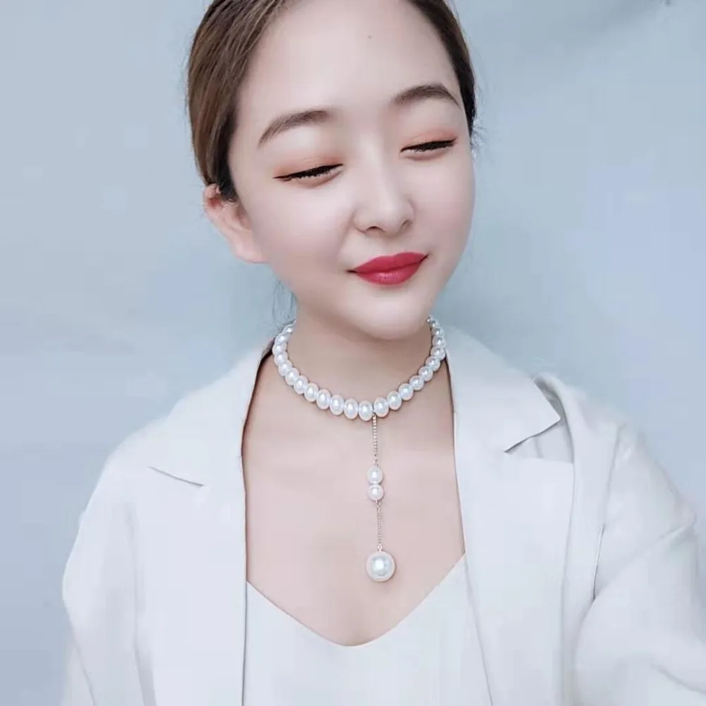 MENGJIQIAO новинка 2019 корейское модное ювелирное изделие элегантное ожерелье бусы из