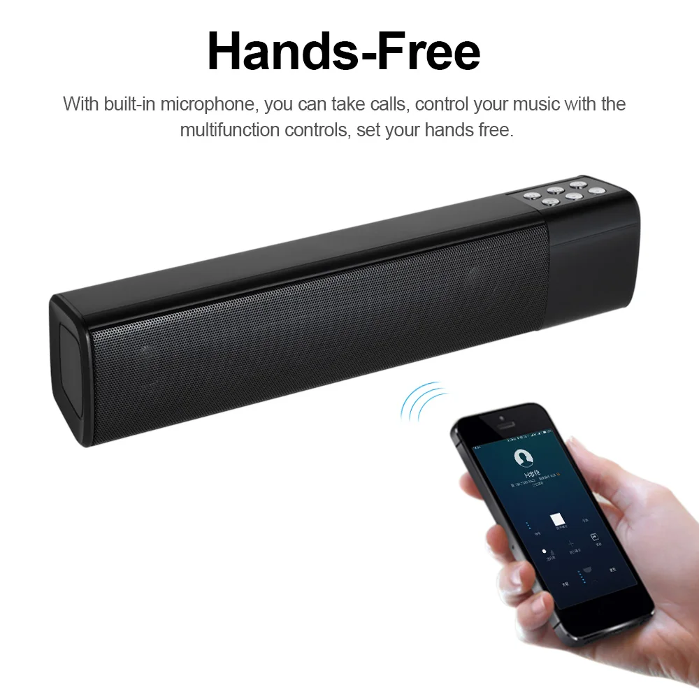 BesMoonsee Колонка 10 Вт HIFI дисплей светодиодный беспроводной бас-Колонка Bluetooth TFFM AUX