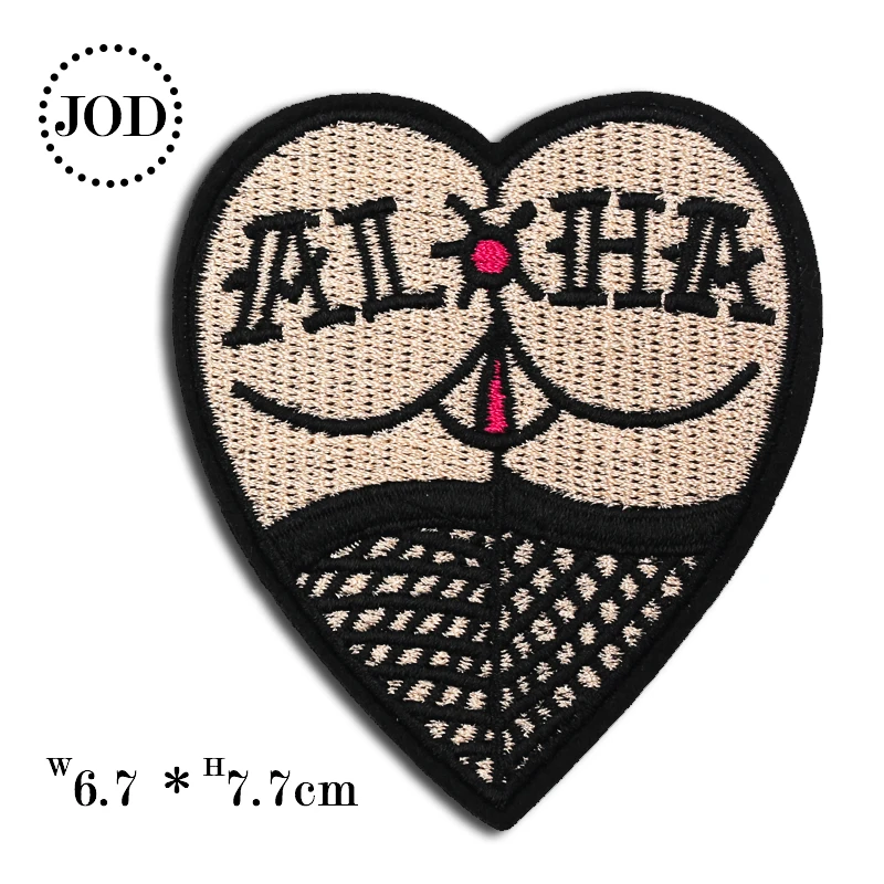 Сердце прикладом Dip Rip секс ALHA сделай сам железо на мультяшном Заплатке Вышитые