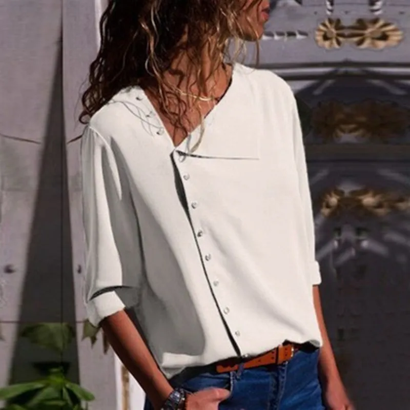 SINFEEL 2018 женская рубашка Blusas Femininas Топы на пуговицах с длинным рукавом Элегантная