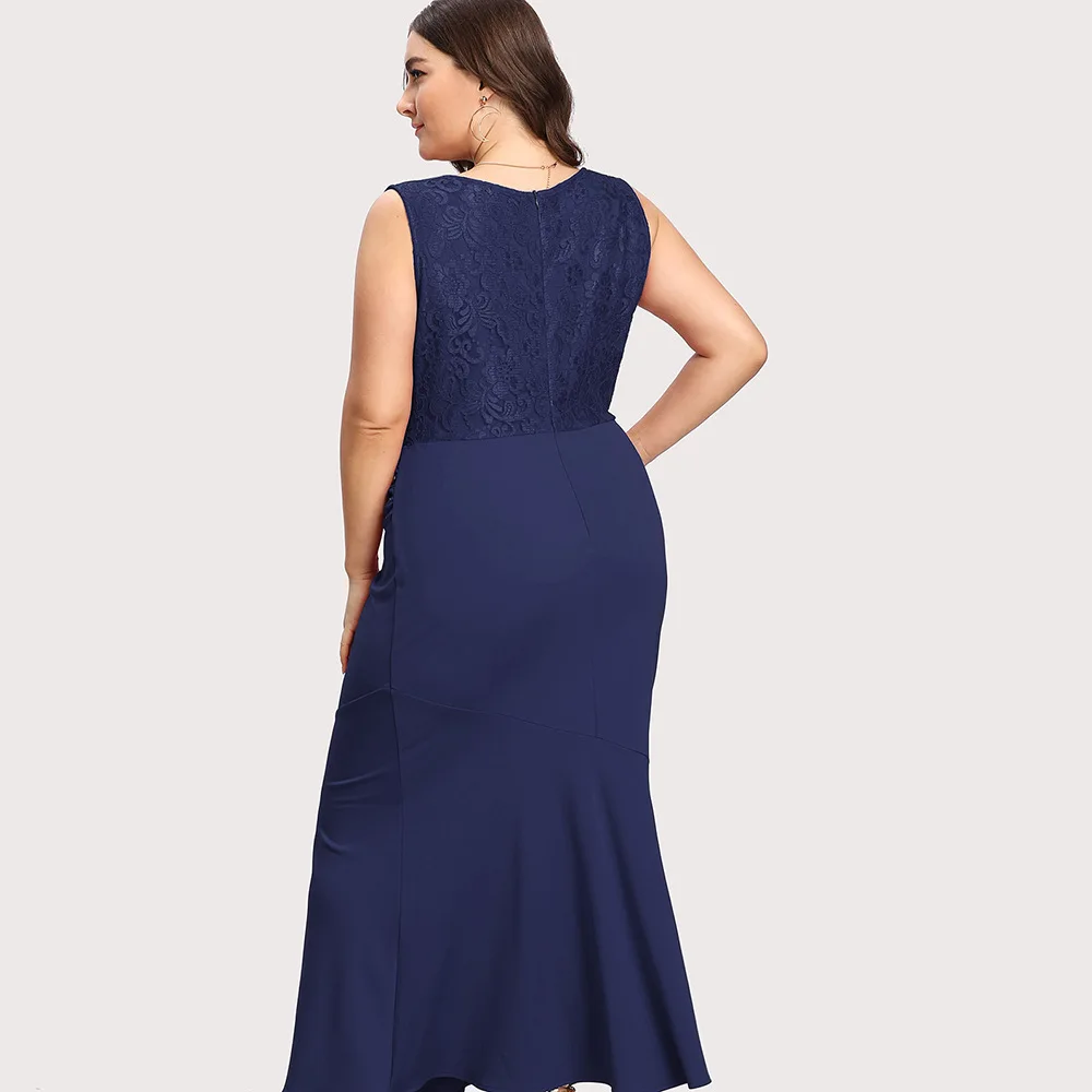 Большие размеры 5XL 2019 женское модное кружевное платье элегантные модные длинные