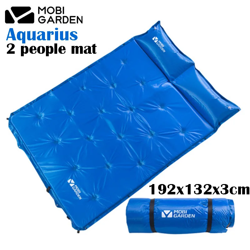 Mobi Garden Aquarius Double 192x132x3cm Rectangle Waterproof  Auto-inflatable 2 People Cushion Mattress With Pillow