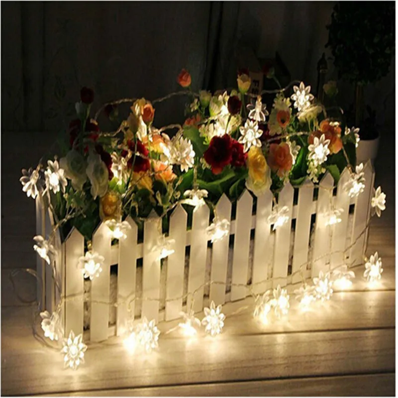Светодиодная гирлянда с цветами лотоса 220 В 5 м 28 светодиодов|fairy lights|string fairy lightspatio