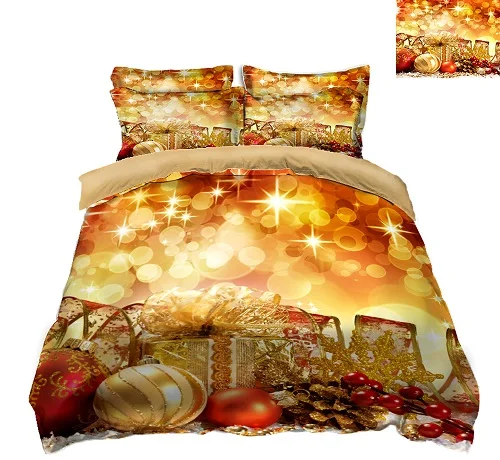3d bedding set Сверкающие Рождественские 3D постельные принадлежности наборы пододеяльник простыня наволочка две королевы Калифорнии king size простыни, постельное белье - Цвет: 3d bedding set
