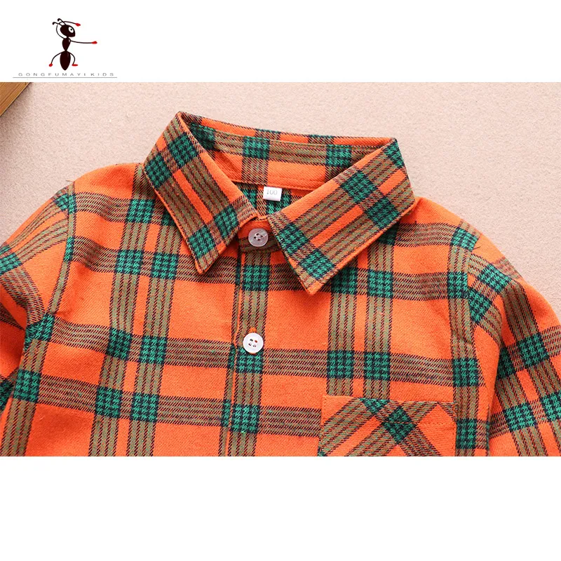 Лидер продаж рубашка из 100% хлопка для маленьких мальчиков детская фланелевая