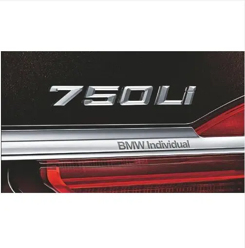 Хромированные значки для букв багажника эмблемы BMW 730d 740d 750d 725d 750i 750Li 740e 740Le 740i 740Li