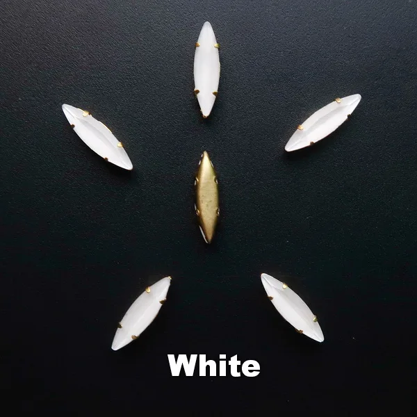 A1 White Золотой Коготь 50 шт/п 4*15 мм желе конфеты AB стекло кристалл Наветт Маркиза Форма пришить стразы кристаллы одежды diy - Цвет: A1 White