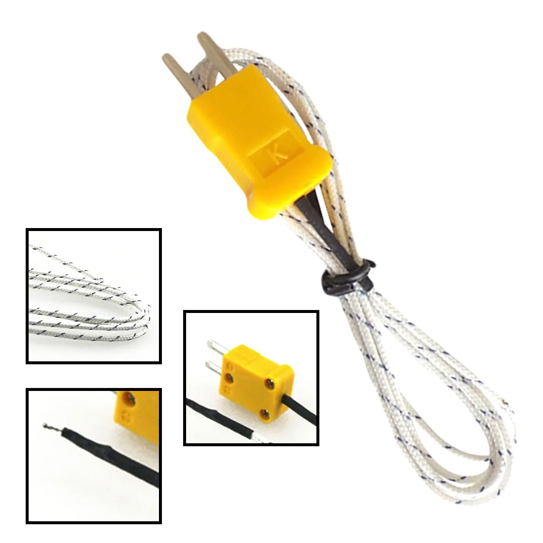 Датчик температуры кабель типа K 92 см белый|thermocouple temperature|temperature measurementmeasuring probe |