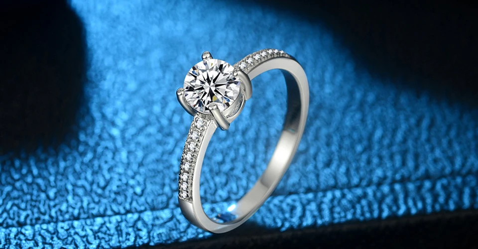ORSA JEWELS Настоящее 925 пробы Серебряное женское кольцо AAA блестящее кубическое циркониевое зубчатое женское роскошное свадебное кольцо ювелирное изделие SR56