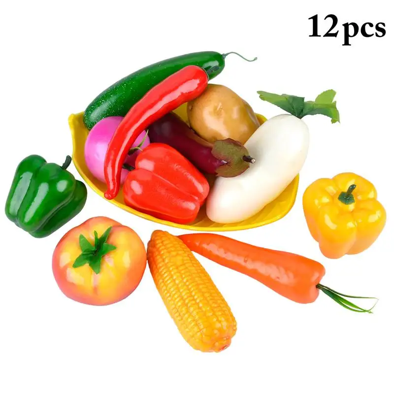 12pcs Кухня искусственный Баклажан миниатюрный растительный огурец домашний Декор Пена из пластика для лука модель "перец чили" вечерние украшения кухни - Цвет: 12pcs