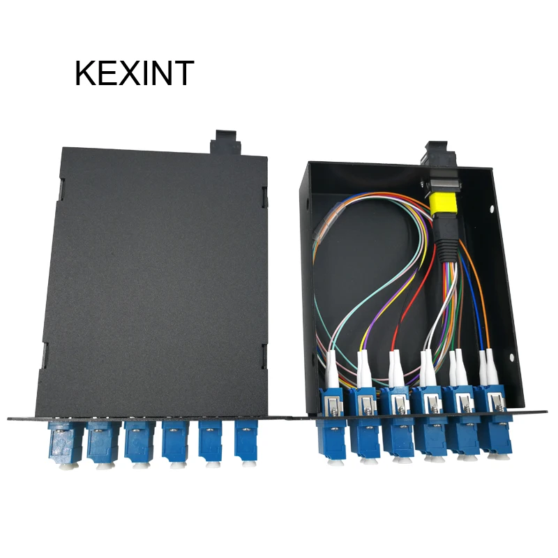 Одномодовая коробка KEXINT Fiber MTP 12 MTP/MPO to Quad LC одномодовая кассета |