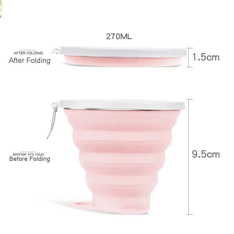 270 мл дорожная чашка из нержавеющей стали силиконовые выдвижные складные чашки
